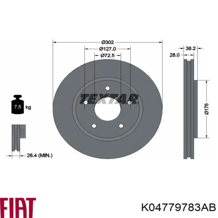 K04779783AB Fiat/Alfa/Lancia Discos