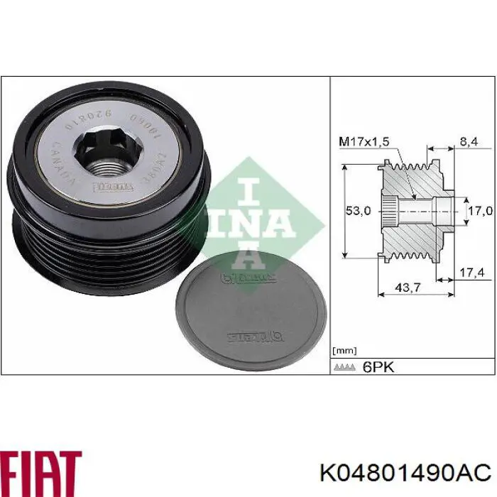 K04801490AC Fiat/Alfa/Lancia alternador