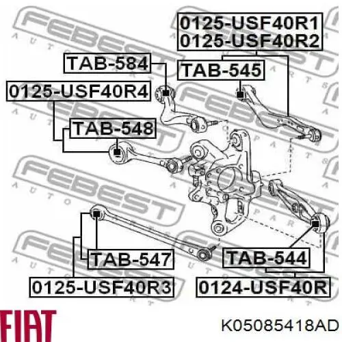 K05085418AC Fiat/Alfa/Lancia brazo de suspension trasera
