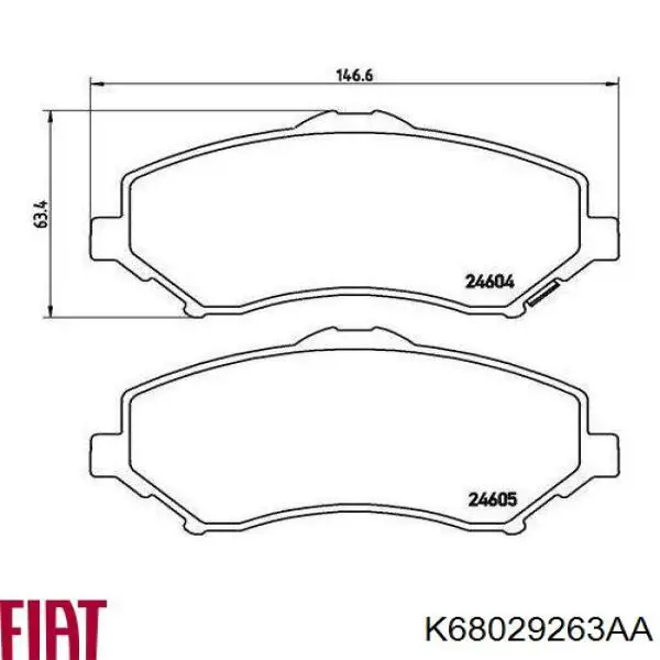 Comprar K68029263AA Fiat/Alfa/Lancia Pastillas delanteras de freno