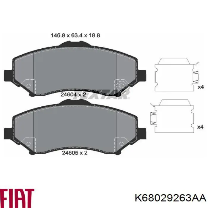K68029263AA Fiat/Alfa/Lancia Pastillas delanteras