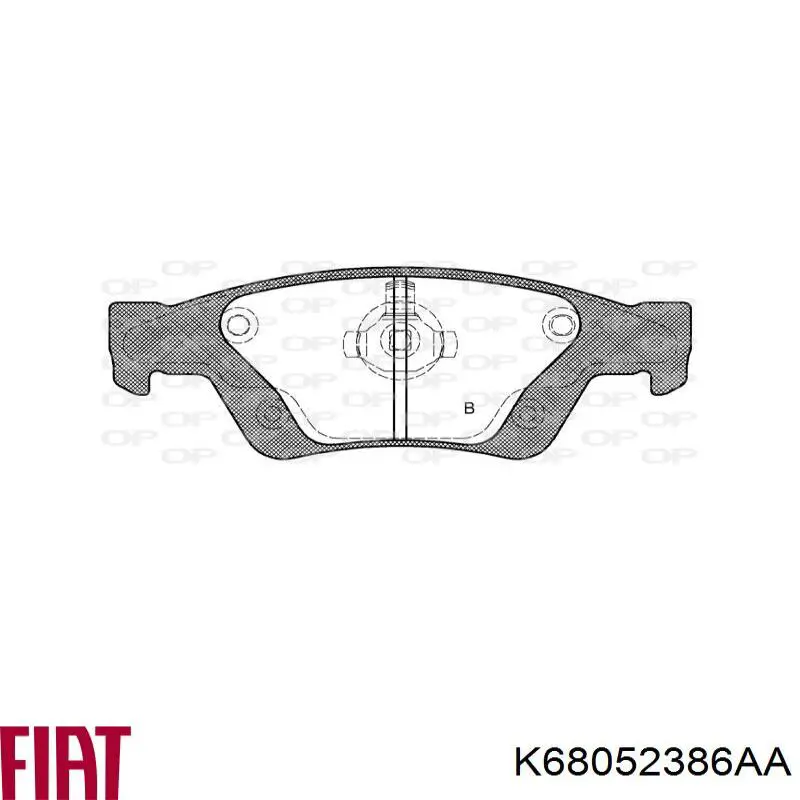 K68052386AA Fiat/Alfa/Lancia pastillas de freno traseras