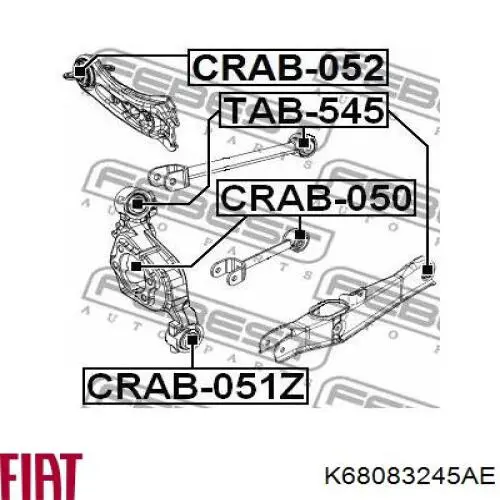 68083245AC Chrysler muñón del eje, suspensión de rueda, trasero izquierdo