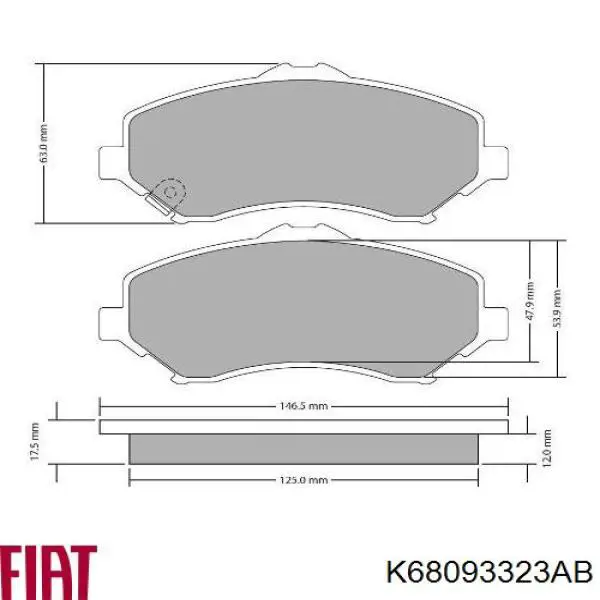 K68093323AB Fiat/Alfa/Lancia pastillas de freno delanteras