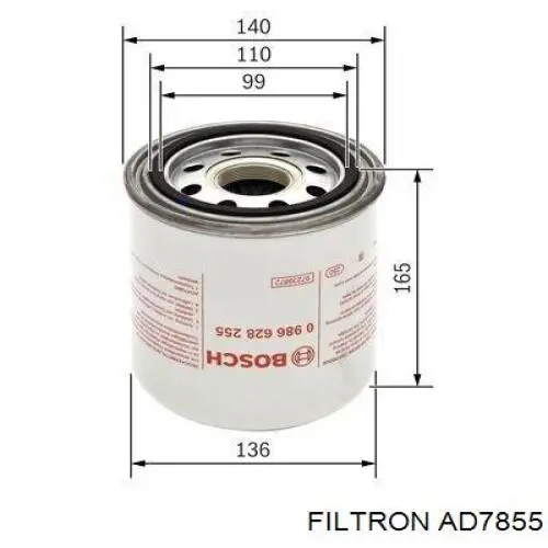 AD7855 Filtron filtro del secador de aire (separador de agua y aceite (CAMIÓN))