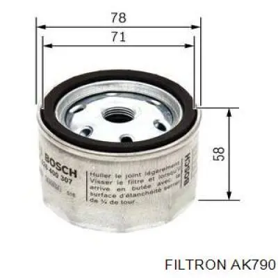 Filtro de aire comprimido de turbocompresor FILTRON AK790