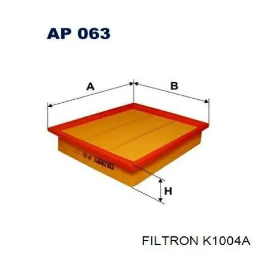 Filtro de habitáculo K1004A Filtron