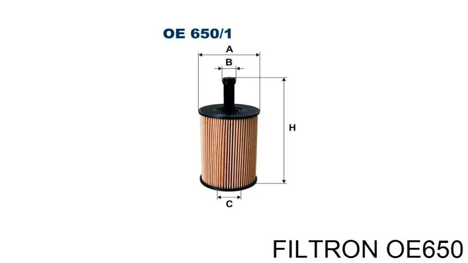 Filtro de aceite motor Filtron OE650