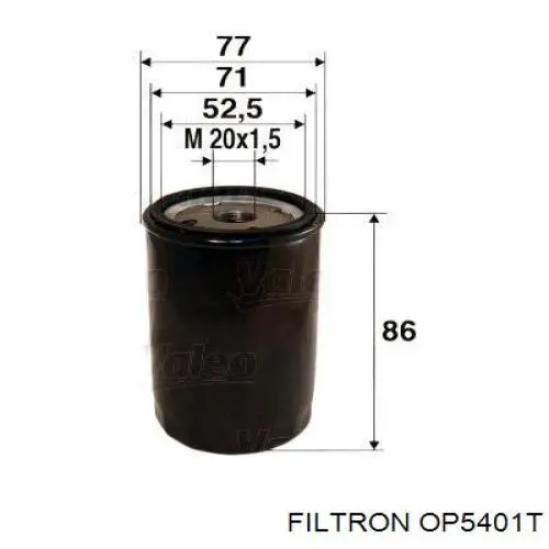 OP5401T Filtron filtro de aceite