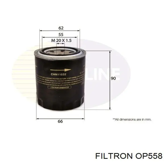 OP558 Filtron filtro de aceite
