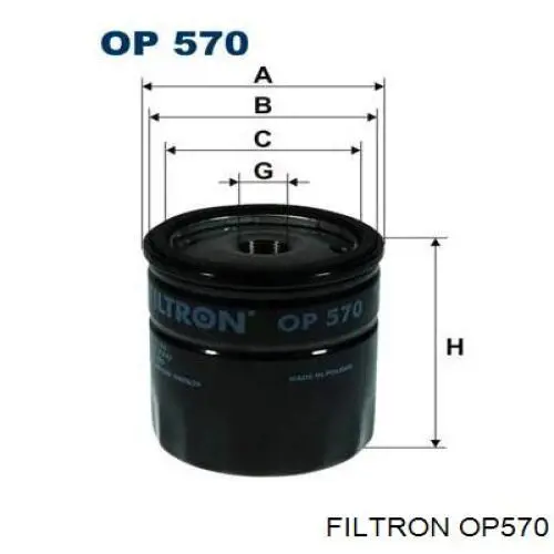Filtro de aceite Filtron OP570 precio, desde 2,40 EUR