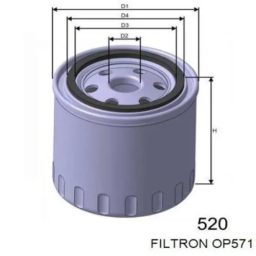 OP571 Filtron filtro de aceite