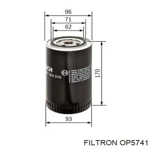 OP5741 Filtron filtro de aceite