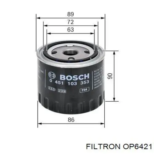 OP6421 Filtron filtro de aceite
