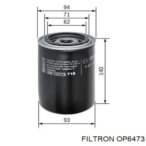OP6473 Filtron filtro hidráulico