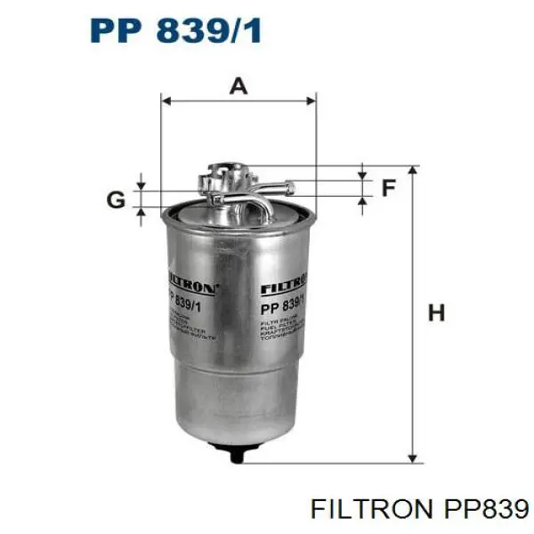 Filtro de gasoil Filtron PP839
