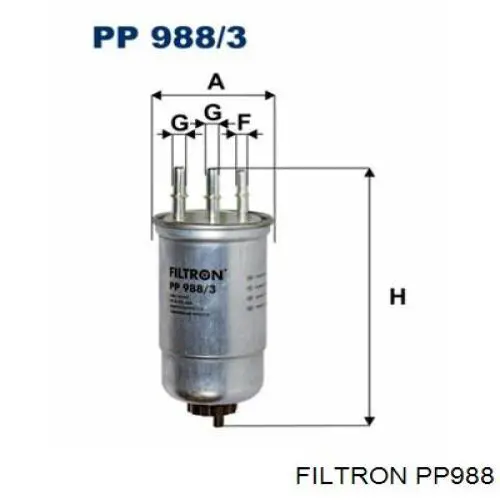 Filtro de combustible PP988 Filtron