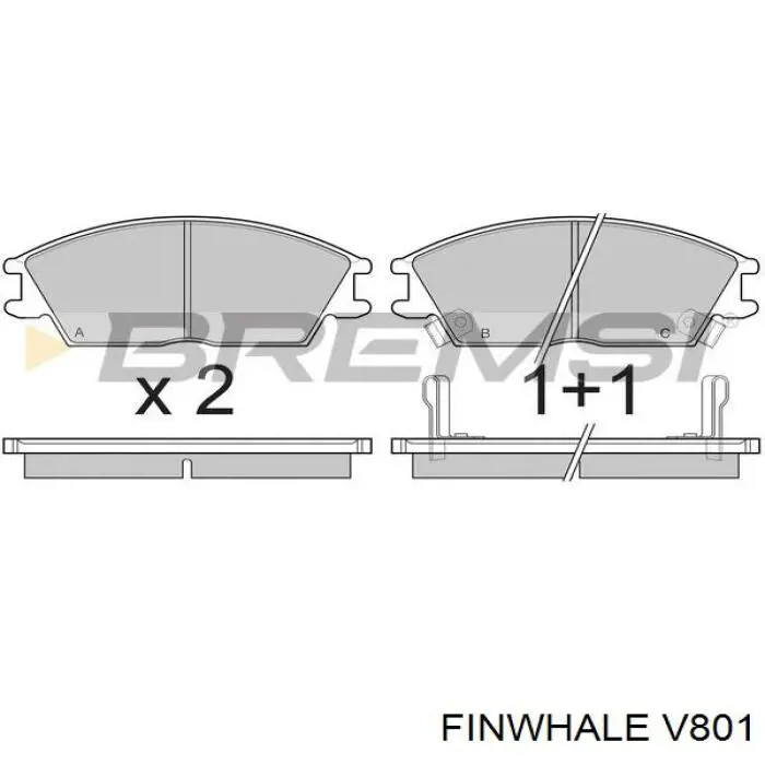 V801 Finwhale pastillas de freno delanteras