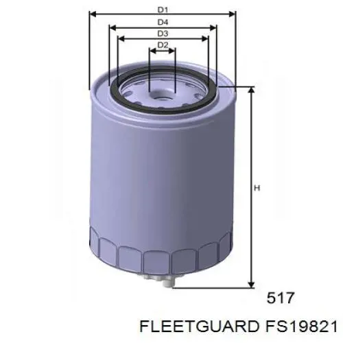 FS19821 Fleetguard filtro de combustible