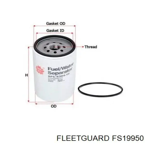 FS19950 Fleetguard filtro de combustible