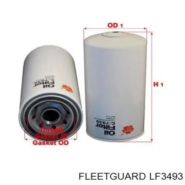 LF3493 Fleetguard filtro de aceite