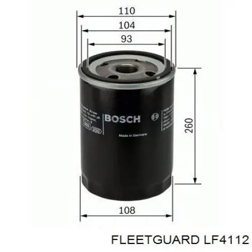 LF4112 Fleetguard Filtro aceite
