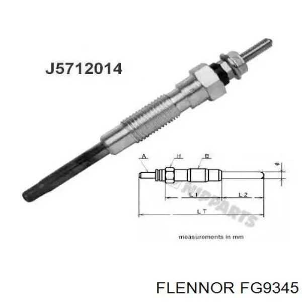 FG9345 Flennor bujía de incandescencia