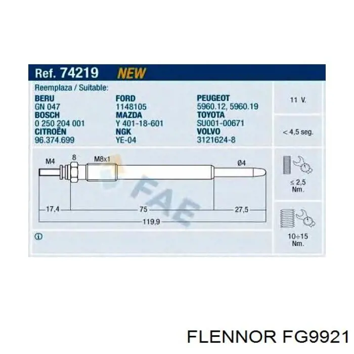 Comprar FG9921 Flennor Calentadores diésel