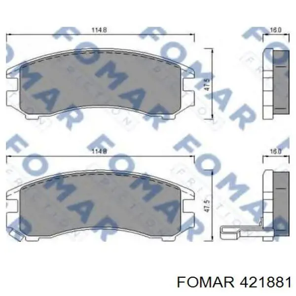 421881 Fomar Roulunds pastillas de freno delanteras