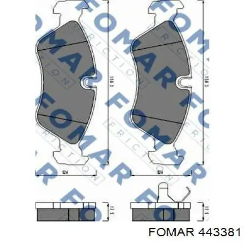 Pastillas de freno 443381 Fomar Roulunds