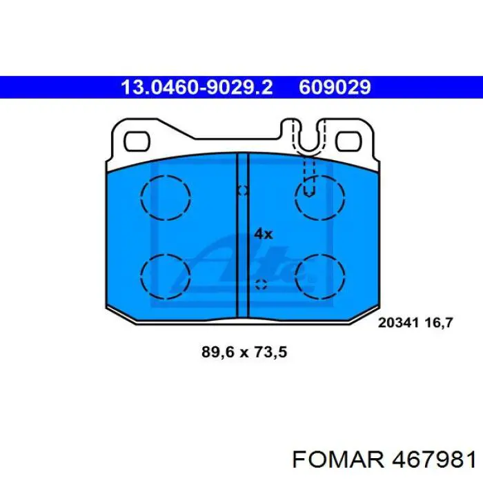 467981 Fomar Roulunds pastillas de freno delanteras