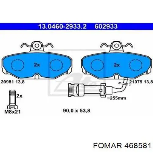 468581 Fomar Roulunds pastillas de freno traseras