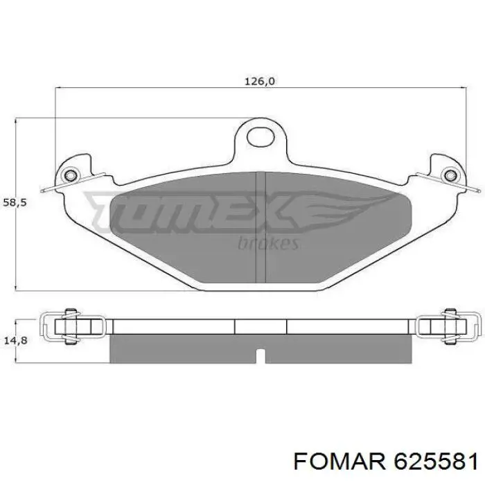 A082J6157S Lotus pastillas de freno traseras