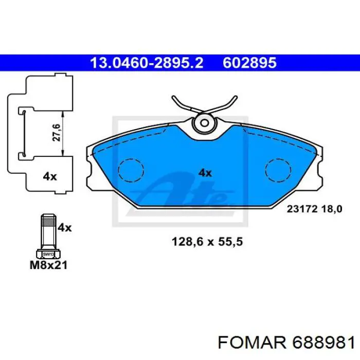 688981 Fomar Roulunds pastillas de freno delanteras