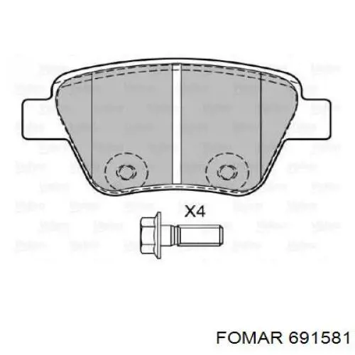 Pastillas traseras de freno Fomar Roulunds 691581 precio, desde 25,64 EUR