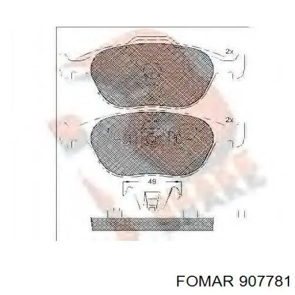 907781 Fomar Roulunds pastillas de freno delanteras