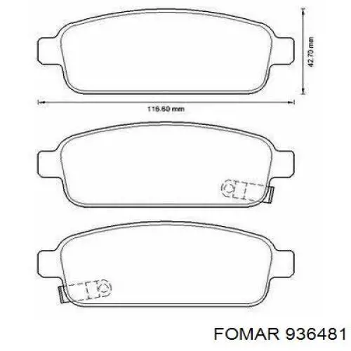 Pastillas de freno traseras 13319294 General Motors