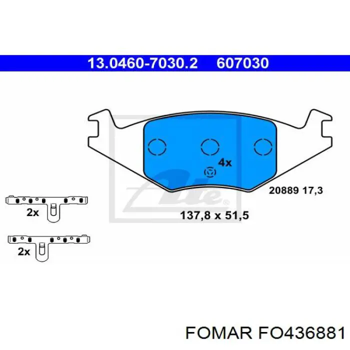 FO 436881 Fomar Roulunds pastillas de freno delanteras