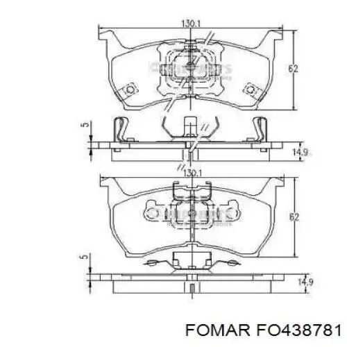 FO 438781 Fomar Roulunds pastillas de freno delanteras