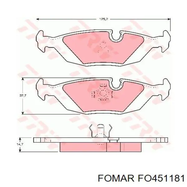 FO451181 Fomar Roulunds pastillas de freno traseras