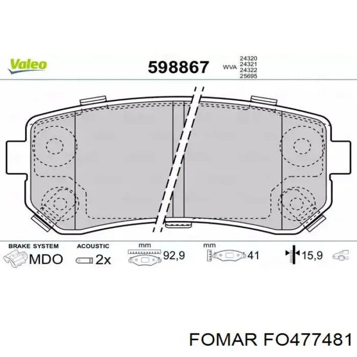 Pastillas de freno delanteras Mazda 323 BA