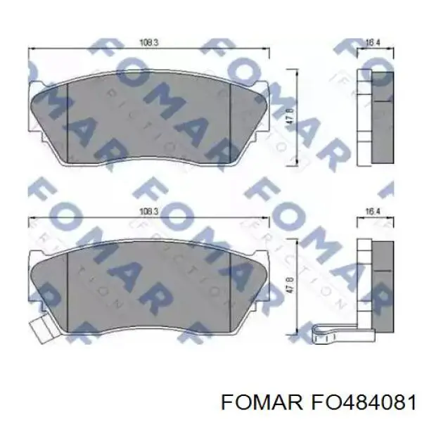 FO 484081 Fomar Roulunds pastillas de freno delanteras