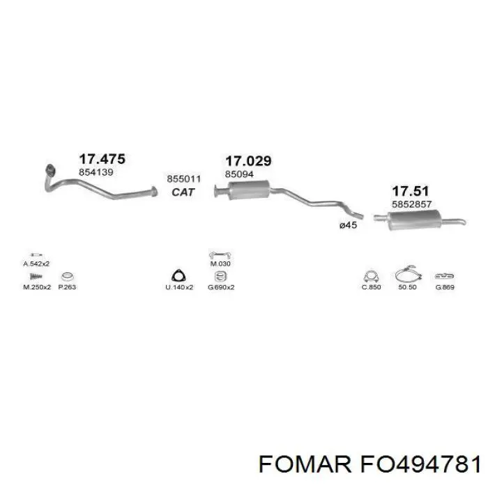 FO494781 Fomar Roulunds pastillas de freno delanteras