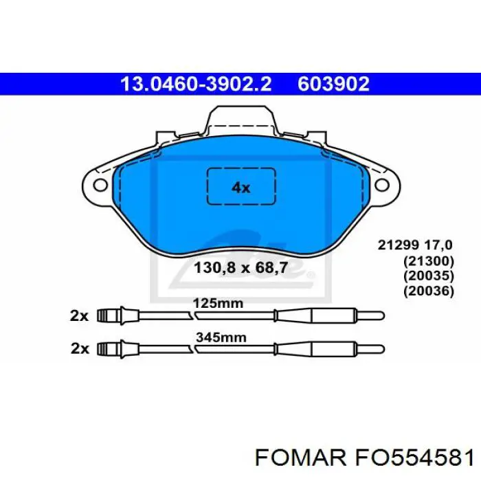 FO 554581 Fomar Roulunds pastillas de freno delanteras