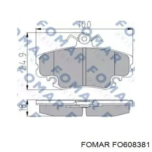 Pastillas de freno 608381 Fomar Roulunds