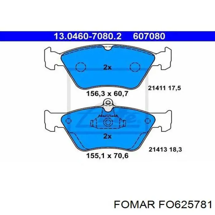 FO625781 Fomar Roulunds pastillas de freno delanteras