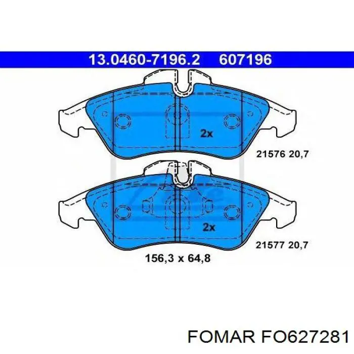 FO 627281 Fomar Roulunds pastillas de freno delanteras