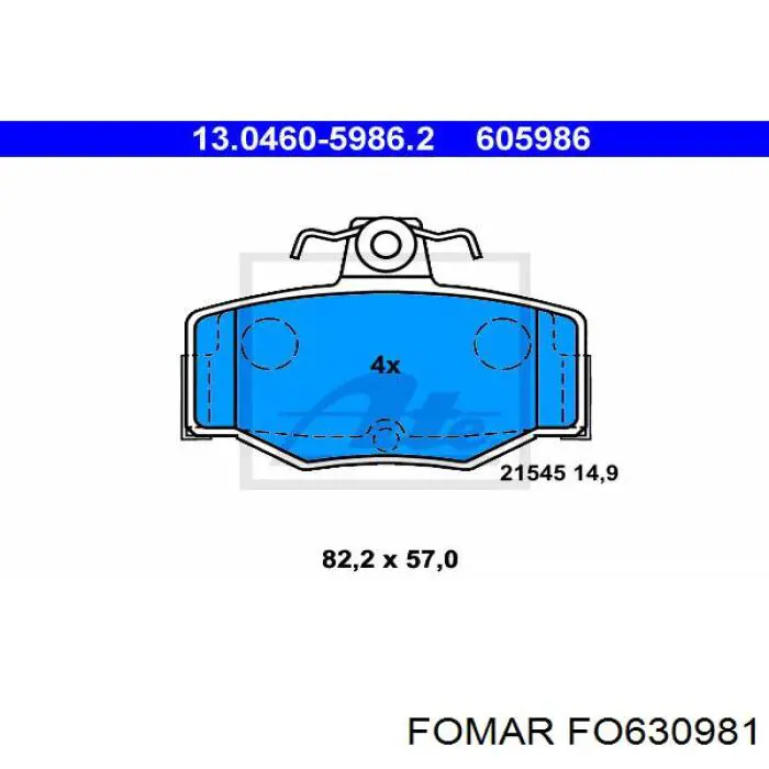 FO 630981 Fomar Roulunds pastillas de freno traseras