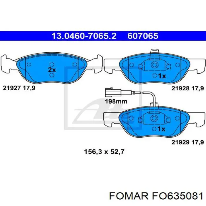 FO635081 Fomar Roulunds pastillas de freno delanteras