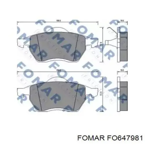 FO 647981 Fomar Roulunds pastillas de freno delanteras